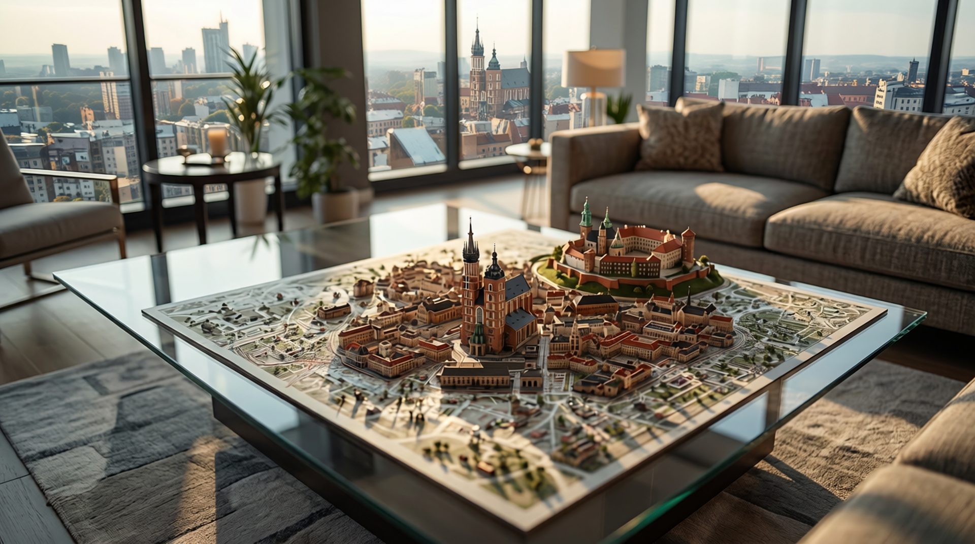 Elegancki apartament z panoramą Krakowa — wynajem krótkoterminowy